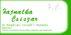 hajnalka csiszar business card